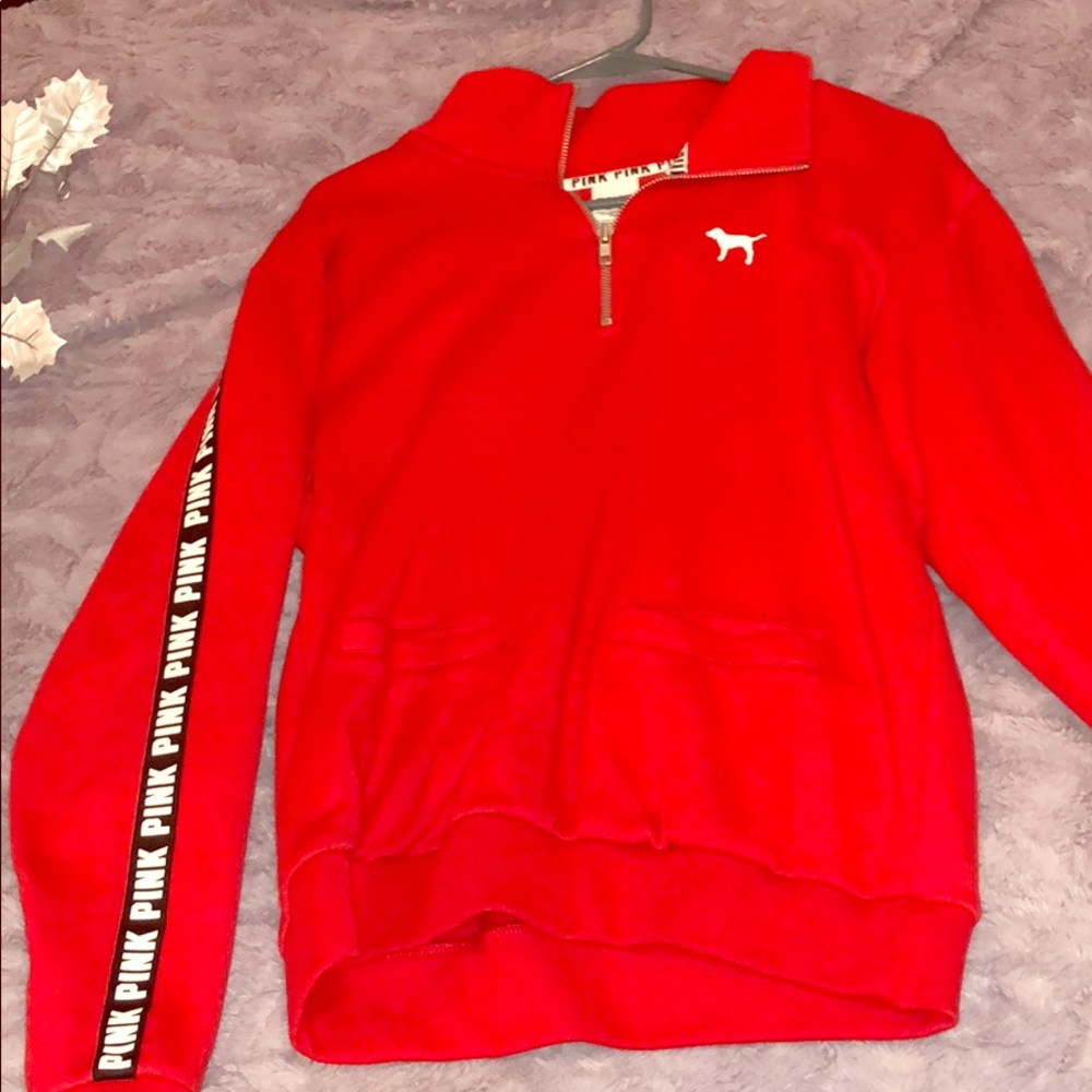 Red PINK half zip